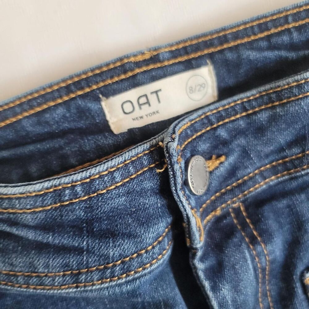 OAT New York High Rise Wide Leg Jeans Dark Indigo Was Women's Size 8